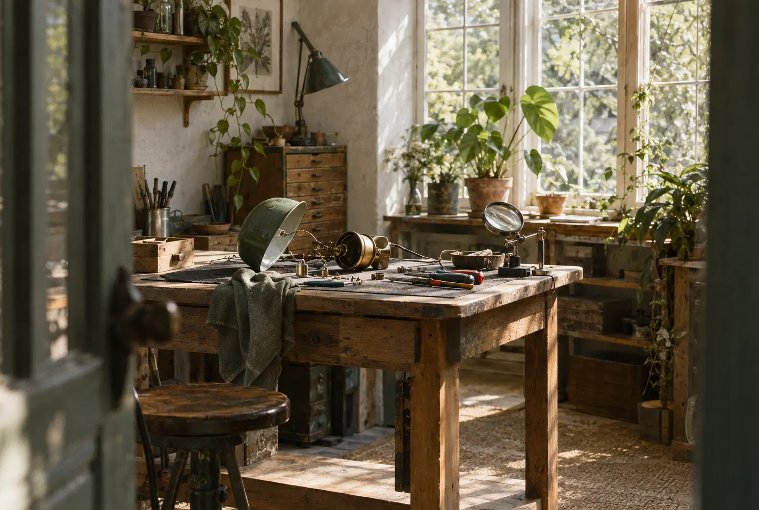 Illustration of repair businesses and their working space